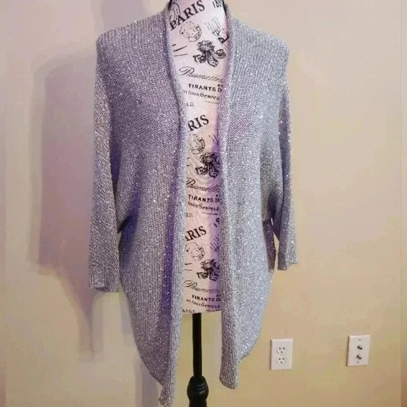 Apt. 9 Silver Sparkle Open-Front Cardigan - Picture 10 of 10